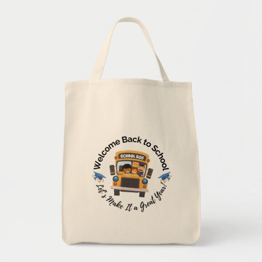 Fun School Bus Tote for Kids トートバッグ (正面)