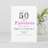 Fun Script Fifty and Fabulous 50th Birthday Party 招待状 (スタンド正面)