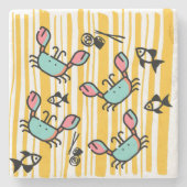 Fun Seafood Crab Fish  ストーンコースター (正面)