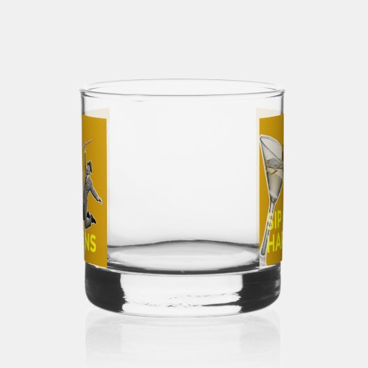 Fun "Sip Happens" cocktail glass ウイスキーグラス (左)
