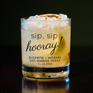 Fun Sip Sip Hooray ウェディングファーバー ウイスキーグラス