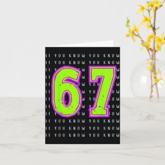 Fun Six Seven 6 7 Meme Design  カード (黄色い花)