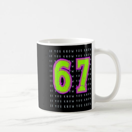 Fun Six Seven 6 7 Meme Design  コーヒーマグカップ (右)