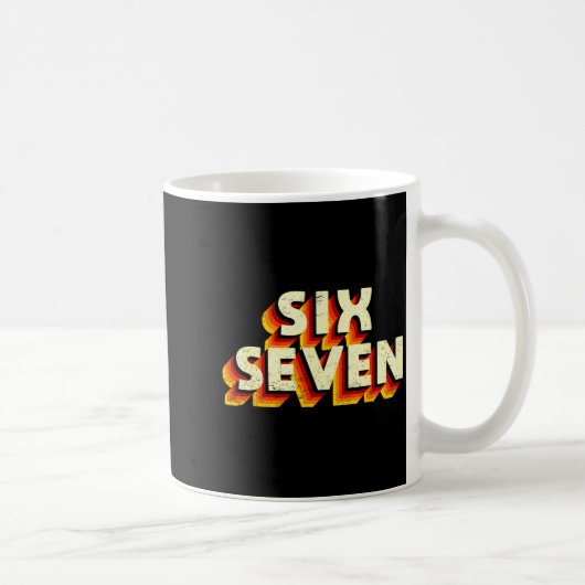 Fun Six Seven 6 7 Meme Design コーヒーマグカップ (右)