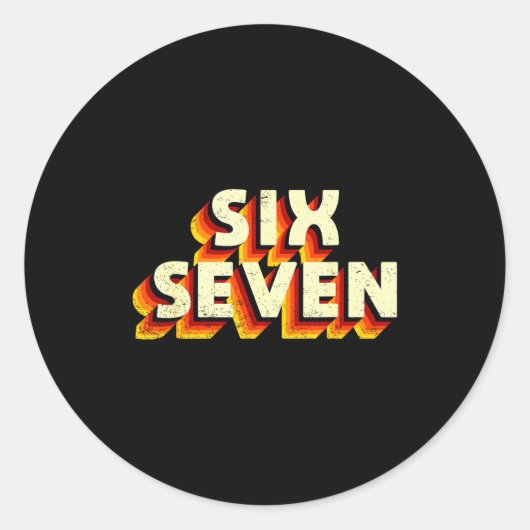 Fun Six Seven 6 7 Meme Design  ラウンドシール (正面)