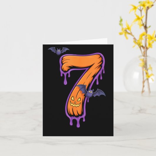 Fun Six Seven 6 7 Meme Design Couples Halloween  カード (黄色い花)