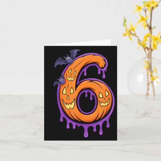 Fun Six Seven 6 7 Meme Design Couples Halloween  カード (黄色い花)