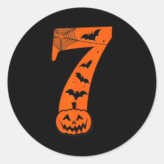 Fun Six Seven 6 7 Meme Design Couples Halloween  ラウンドシール (正面)