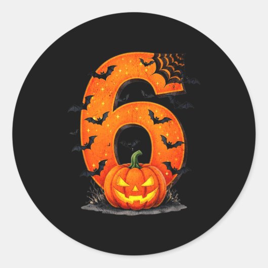 Fun Six Seven 6 7 Meme Design Couples Halloween  ラウンドシール (正面)