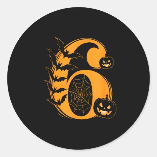 Fun Six Seven 6 7 Meme Design Couples Halloween  ラウンドシール (正面)