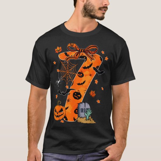 Fun Six Seven 6 7 Meme Design Couples Halloween Tシャツ (正面)