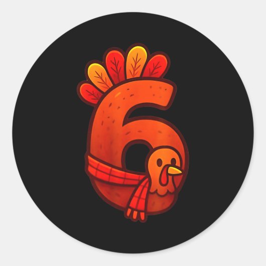 Fun Six Seven 6 7 Meme Design Couples Thanksgiving ラウンドシール (正面)