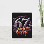 Fun Six Seven 6 7 Meme Design Fun Sick Seven Hallo カード (正面)