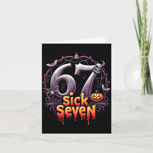 Fun Six Seven 6 7 Meme Design Fun Sick Seven Hallo カード (正面)