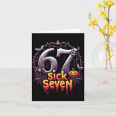Fun Six Seven 6 7 Meme Design Fun Sick Seven Hallo カード (黄色い花)