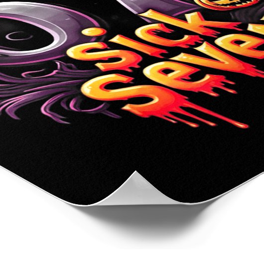 Fun Six Seven 6 7 Meme Design Fun Sick Seven Hallo ポスター (角)