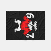 Fun Six Seven Meme Bulldogs Number 6 And 7 フリースブランケット (正面(横))