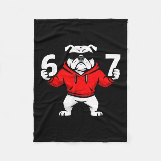 Fun Six Seven Meme Bulldogs Number 6 And 7 フリースブランケット (正面)
