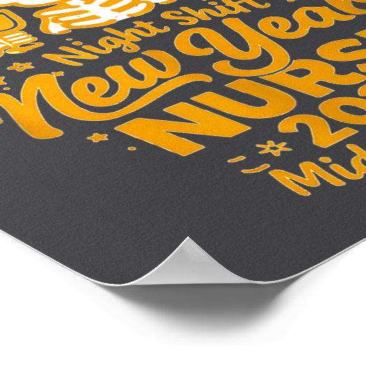 Fun Skeleton Er Icu Nurse Night Shift Crew New Yea ポスター (角)