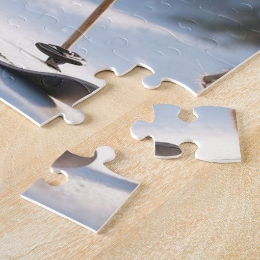 Fun Skiing Moose Christmas Personalized Puzzle  ジグソーパズル (側面)