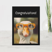 Fun Smart Goose Glasses Congratulations! Grad カード (正面)