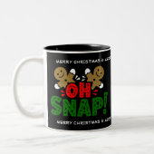 Fun Snapped Gingerbread Man Christmas Mug ツートーンマグカップ (左)