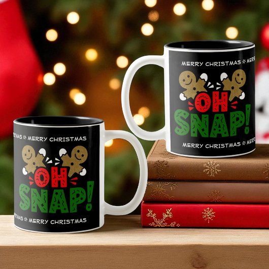 Fun Snapped Gingerbread Man Christmas Mug ツートーンマグカップ