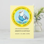 fun Splish Splash Seagull summer Pool Party 招待状 (スタンド正面)