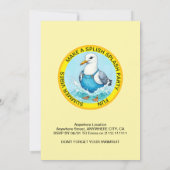 fun Splish Splash Seagull summer Pool Party 招待状 (裏面)