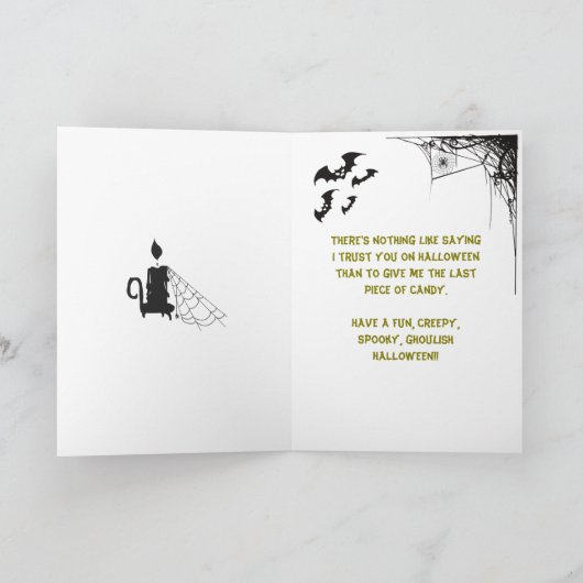 Fun Spooky Halloween Greeting カード (内部)