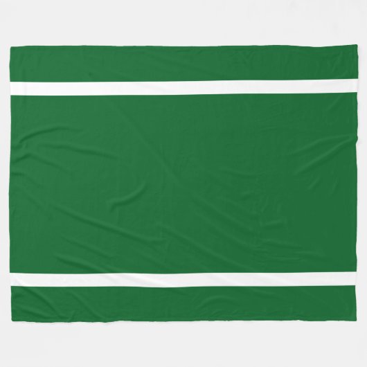 Fun Sporty Bold Green Athletic White Edge Stripes フリースブランケット (正面(横))