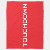 Fun Sporty TOUCHDOWN Modern Text On Bright Red フリースブランケット (正面)