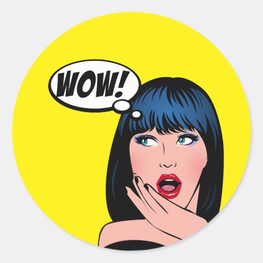 Fun sticker in pop art style ラウンドシール (正面)