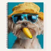 Fun Summer Dog with Banana Notebook ノートブック (正面)