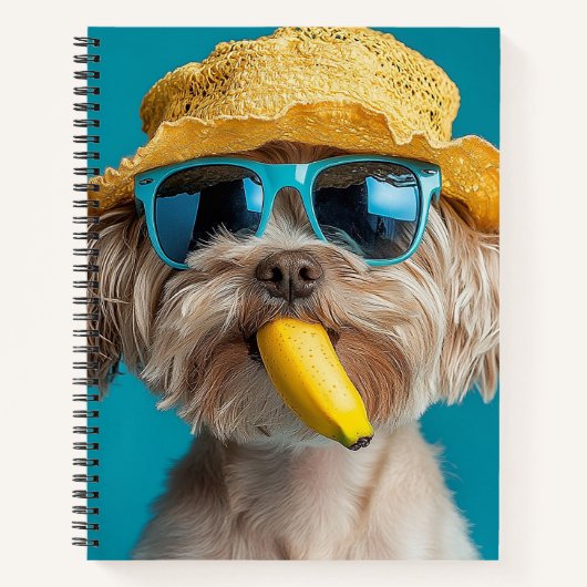 Fun Summer Dog with Banana Notebook ノートブック (正面)