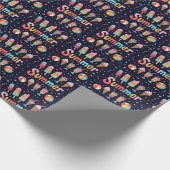 Fun Summer Graphics On Black ラッピングペーパー (角)