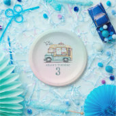Fun Summer Ice Cream Truck Birthday Party Plate ペーパープレート (パーティー)