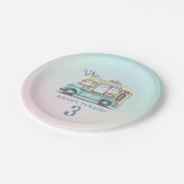 Fun Summer Ice Cream Truck Birthday Party Plate ペーパープレート (アングル)