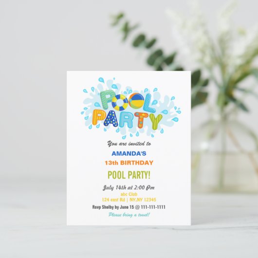 Fun Summer Swimming Pool Party Birthday  (スタンド正面)