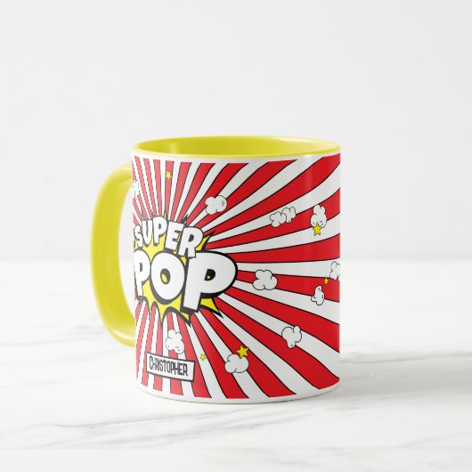 Fun SUPER POP! Pun | Popcorn & Stars Personalized マグカップ (正面左)