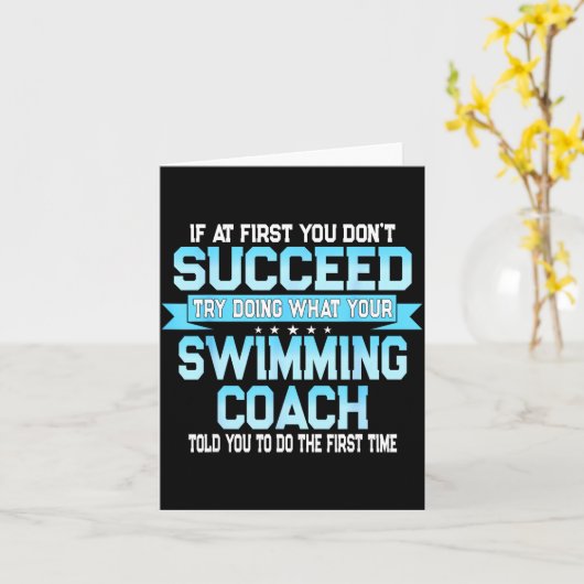 Fun Swimming Coach Meme - Funny Swimmer Saying  カード (黄色い花)