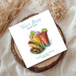 Fun Tacos and Brews Before I Do's Rehearsal Dinner スタンダードカクテルナプキン