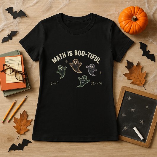 Fun Teacher Halloween Math Is Bootiful Ghost Math Tシャツ