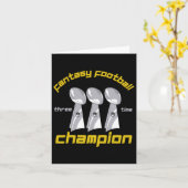 Fun Three Time Fantasy Football League Champion Tr カード (黄色い花)
