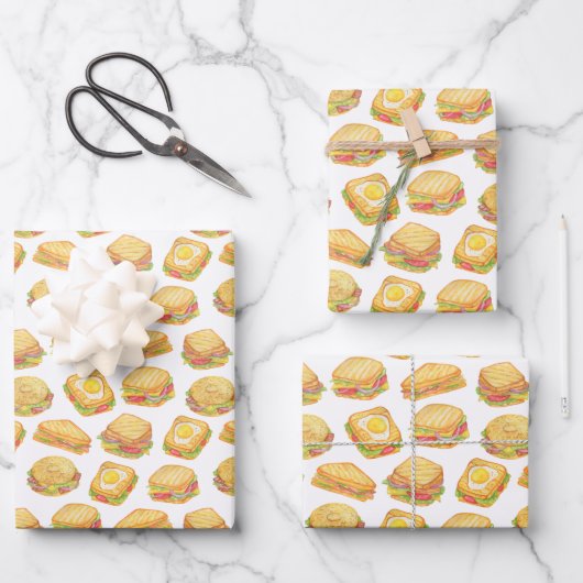 Fun tiled picnic sandwich  ラッピングペーパーシート (正面)
