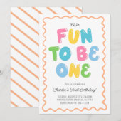 Fun to be ONE Birthday Invitation 招待状 (正面/裏面)