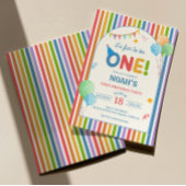 Fun to Be One Boy 1st Birthday Invitation 招待状