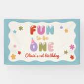 Fun to Be One Daisy Colorful 1st Birthday 横断幕 (横)