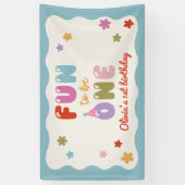 Fun to Be One Daisy Colorful 1st Birthday 横断幕 (縦)