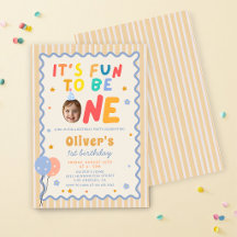 Fun To Be One Photo Colorful 1st Birthday